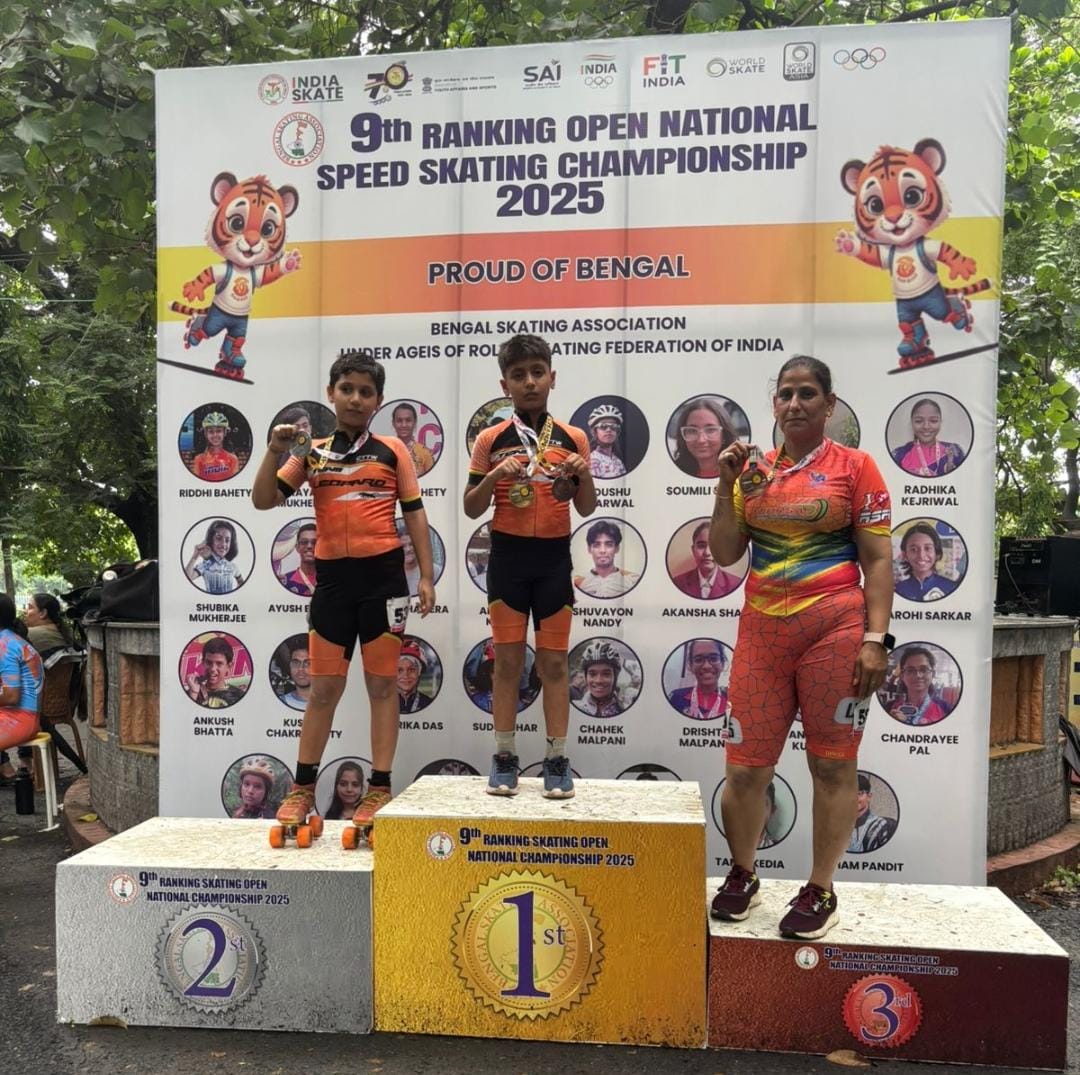 कोलकाता में आयोजित 9वें रैंकिंग ओपन नेशनल स्पीड स्केटिंग चैंपियनशिप में बरेका ने लहराया परचम