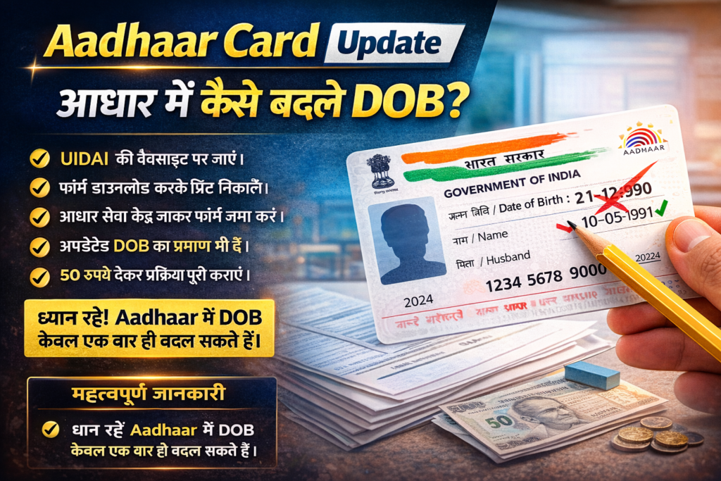 Aadhaar Card Update: आधार में जन्मतिथि बदलनी है? जानिए पूरा प्रोसेस, कितना लगेगा चार्ज