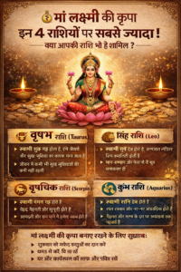 मां लक्ष्मी की कृपा इन 4 राशियों पर सबसे ज्यादा! क्या आपकी राशि भी है शामिल?