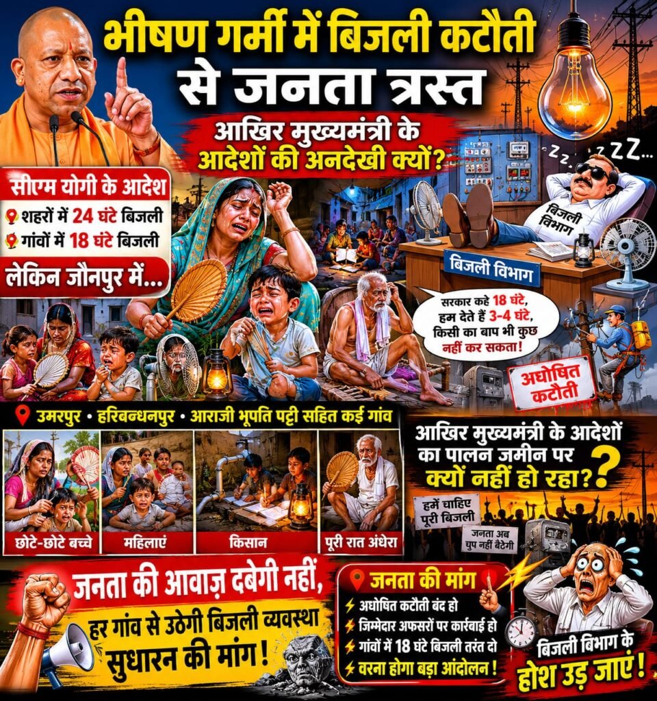भीषण गर्मी में बिजली कटौती से उबल पड़ा जौनपुर, जनता बोली अब नहीं सहेंगे अंधेरगर्दी;
